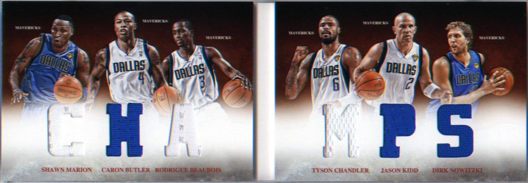 2012-13 Panini Preferred Champs Memorabilia #2 Dirk Nowitzki/Rodrigue Beaubois/Tyson Chandler/Jason Kidd/Caron Butler/Shawn Marion product photo